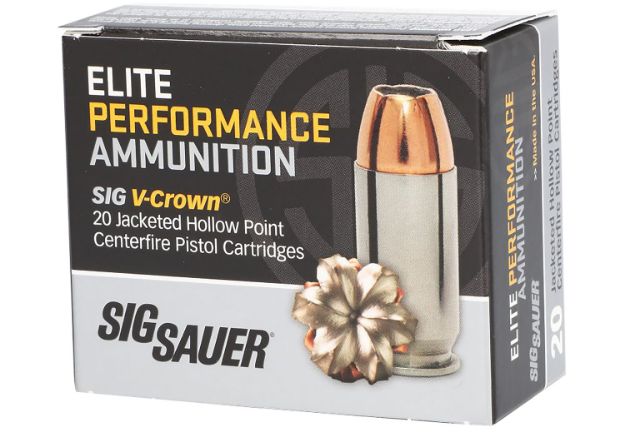 Picture of Sig Sauer E40SW220 Elite Performance  40S&W 180gr V-Crown Jacketed Hollow Point 20 Per Box/10 Case