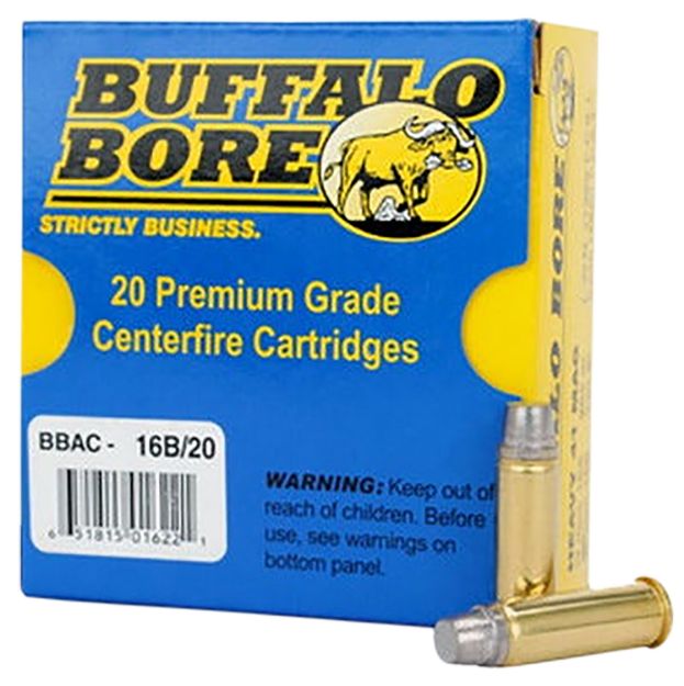 Picture of Buffalo Bore Ammunition 16B20 Heavy Strictly Business 41Rem Mag 230gr Hard Cast Semi Wadcutter 20 Per Box/12 Case