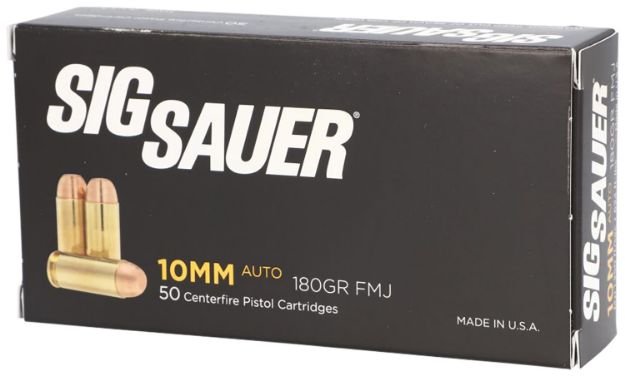 Picture of Sig Sauer E10MB150 Elite Ball  10mmAuto 180gr Full Metal Jacket 50 Per Box/20 Case