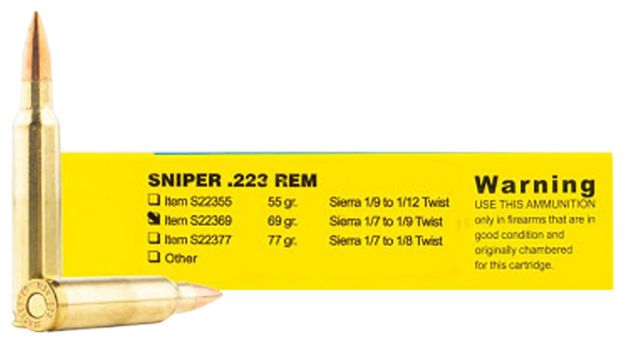 Picture of Buffalo Bore Ammunition S2236920 Sniper Strictly Business 223Rem 69gr Hollow Point Boat Tail 20 Per Box/12 Case