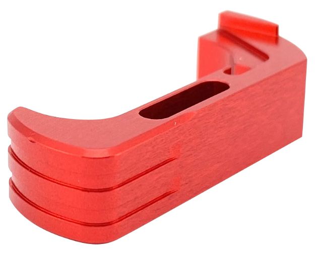 Picture of Cross Armory CRG5MCRD Mag Catch  Extended Compatible w/Glock Gen4-5 Red Anodized Aluminum