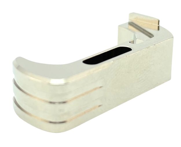 Picture of Cross Armory CRG5MCSV Mag Catch  Extended Compatible w/Glock Gen4-5 Silver Anodized Aluminum