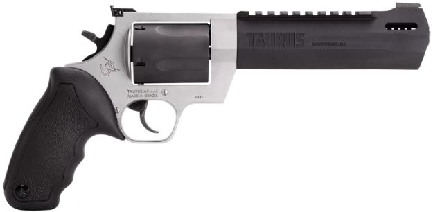 Picture of Taurus 2460065RH Raging Hunter  460 S&W Mag 5rd 6.75" Matte Black Oxide Barrel & Cylinder Matte Stainless Steel Frame Black Rubber  with Integrated Cushion Insert Grip