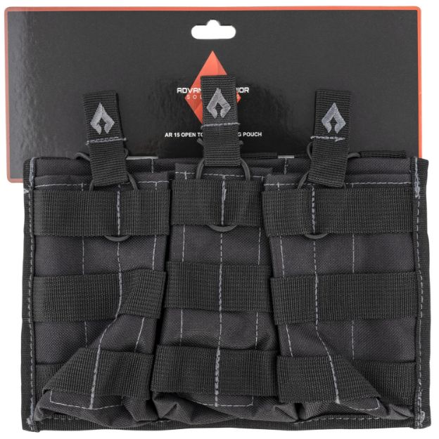 Picture of Advance Warrior Solutions AROTTMPBL Double Mag Pouch Open Top Black MOLLE