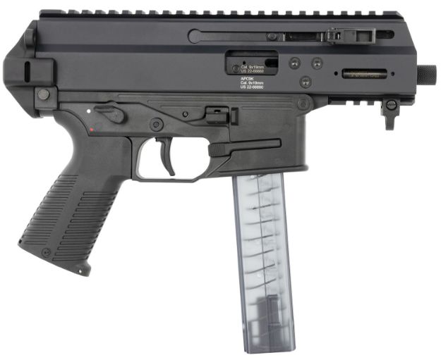 Picture of B&T Firearms 36176502 APC9K  9mm Luger 30+1 4.30" Black Steel Barrel, Black Picatinny Rail Receiver, Brace Adapter, Black Polymer Grips, Ambidextrous