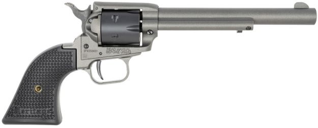 Picture of Heritage Mfg RR22C6 Rough Rider  22 LR 6 Shot. 6.50" Tungsten Gray Cerakote Steel Barrel & Frame, Black Satin Cylinder, Black Star Polymer Grip, Hammer/Thumb Safety, Exposed Hammer