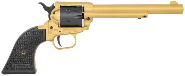 Picture of Heritage Mfg RR22S6 Rough Rider  22 LR 6 6.50", Gold Cerakote Barrel, Black Satin Cylinder, Gold Cerakote Steel Frame, Black Polymer Grips Features Black Accents