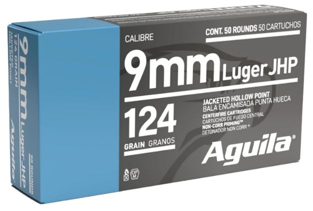 Picture of Aguila 1E092125 Personal Defense Handgun 9mm Luger 124gr Jacketed Hollow Point 50 Per Box/10 Case