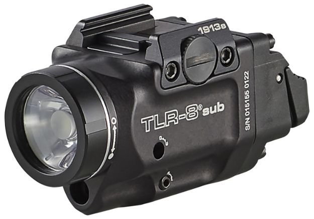 Picture of Streamlight 69418 TLR-8 Sub Gun Light with Red Laser  Black Anodized 500 Lumens White LED 1913 Short Railed Pistol