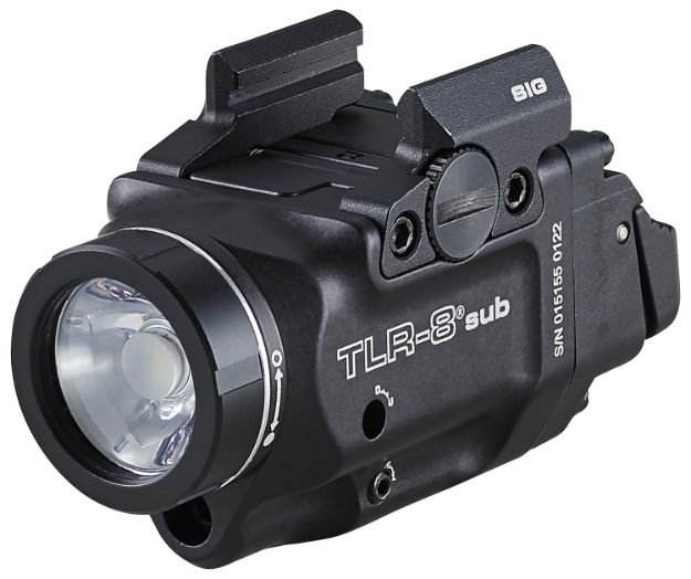 Picture of Streamlight 69417 TLR-8 Sub Gun Light with Red Laser  Black Anodized 500 Lumens White LED Sig Sauer P365