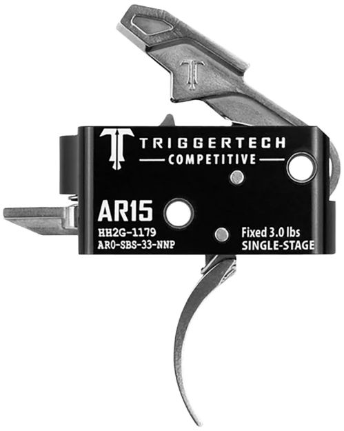 Picture of TriggerTech AR0SBS33NNP Competitive  Stainless Pro Curved Single-Stage 3 lbs Fixed for AR-15