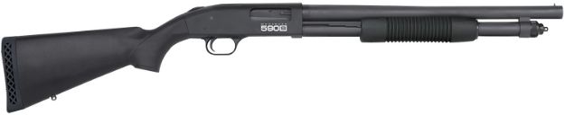 Picture of Mossberg 51605 590S Tactical 12 Gauge Pump 3" 9+1, 18.50" Matte Blued Barrel, Optics Cut Matte Blued Black Receiver, Synthetic Stock, Right Hand