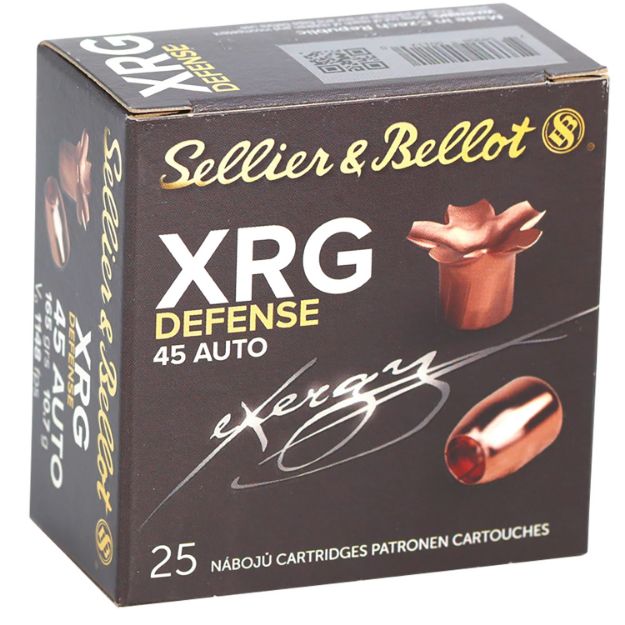 Picture of Sellier & Bellot SB45XA XRG Defense 45ACP 165gr Solid Copper Hollow Point 25 Per Box/40 Case