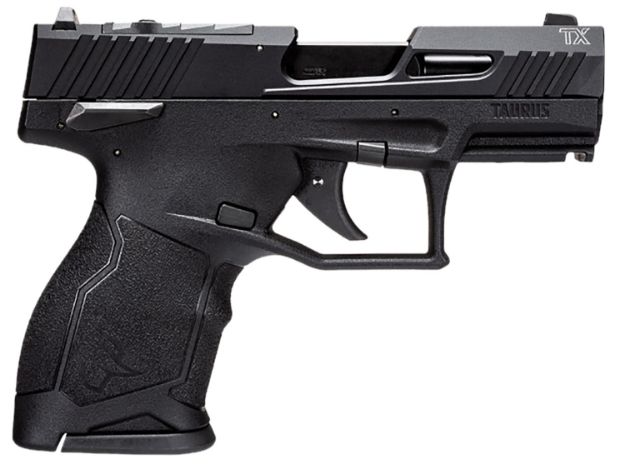 Picture of Taurus 1TX22131 TX22C  Compact 22 LR 13+1 3.60" Matte Black Steel Barrel, Black Hard Coat Anodized Serrated Aluminum Slide, Black Polymer Frame w/Picatinny Rail Black Polymer Grips