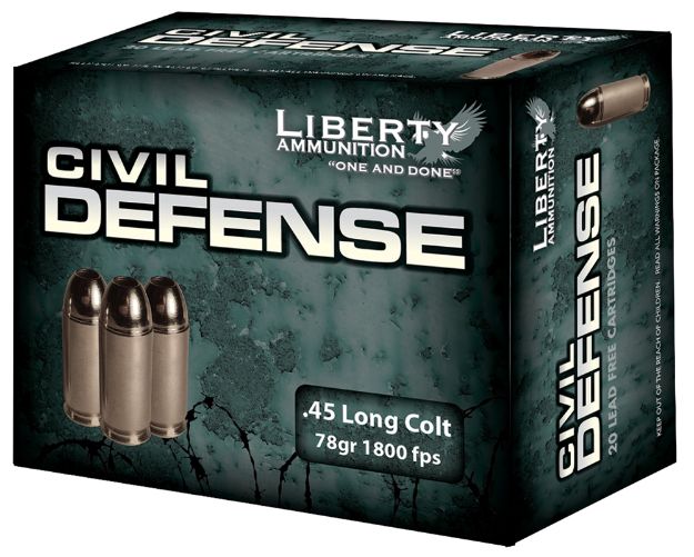 Picture of Liberty Ammunition LACD45031 Civil Defense  45Colt 78gr Lead Free Fragmenting Hollow Point 20 Per Box/50 Case