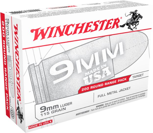 Picture of Winchester Ammo USA9W USA  9mmLuger 115gr Full Metal Jacket 200 Per Box/5 Case