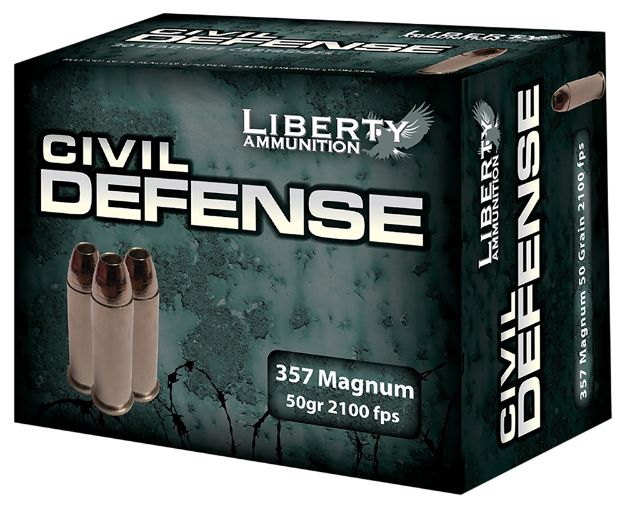 Picture of Liberty Ammunition LACD357030 Civil Defense  357Mag 50gr Lead Free Fragmenting Hollow Point 20 Per Box/50 Case