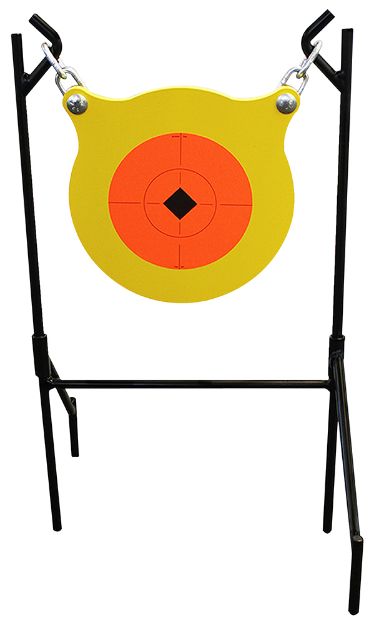 Picture of Birchwood Casey 47330 World of Targets Boomslang Pistol/Rifle Orange/Yellow AR500 Steel Gong Standing Includes Gong/Metal Stand