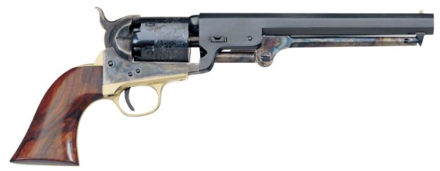 Picture of Taylors and Company 550779 1851 Navy Break Open 36 Cal Striker Fire 7.50" 6rd Blued Frame Blued Barrel & Cylinder Walnut Grip