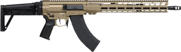 Picture of CMMG 86AD60BCT Dissent MK47 7.62x39mm 30+1 (2) 16.10", Coyote Tan Rec/15" M-Lok Handguard, Side Charging Handle, Black Side Folding Stock & Zeroed Grip, Muzzle Brake, 60/90 Ambi Safety, Adj. Gas Block