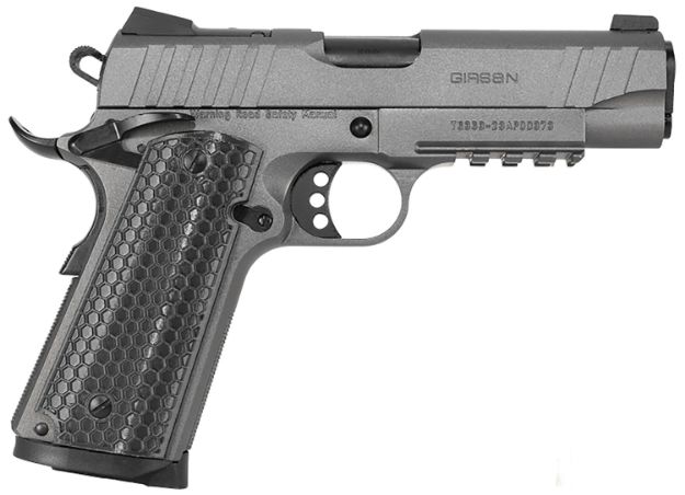 Picture of Girsan 391145 MC1911 C Influencer Compact 10mm Auto 9+1 4.40" Black Steel Barrel, Tungsten Gray Cerakote Optic Ready/Serrated Steel Slide & Frame w/Picatinny Rail & Beavertail, Gray Polymer Grip