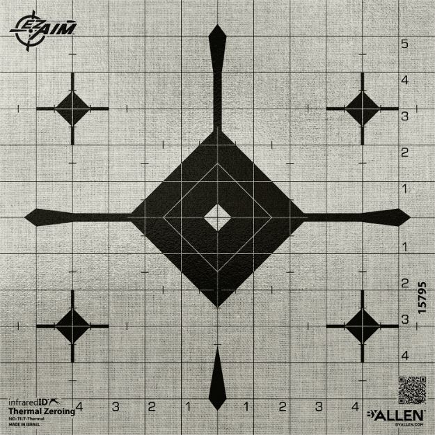 Picture of EZ-Aim 15795 Grid Bullseye Adhesive Thermal ID Bullseye Paper 12" x 12" Gray