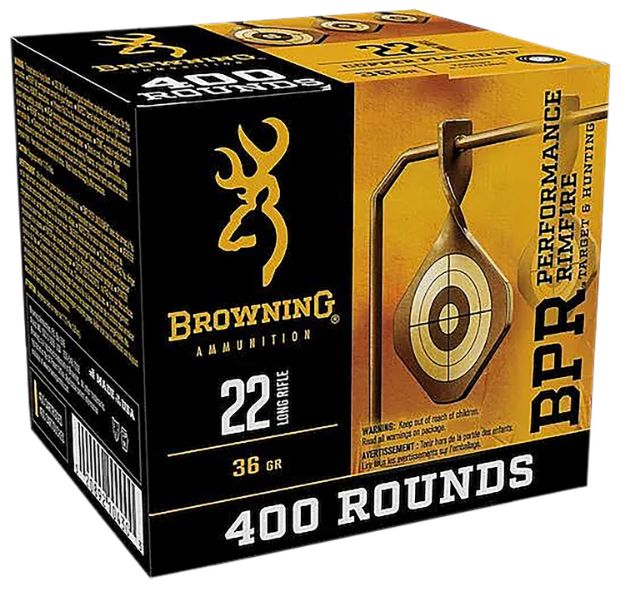 Picture of Browning Ammo B194122401   22LR 36gr Plated Hollow Point 400 Per Box/4 Case