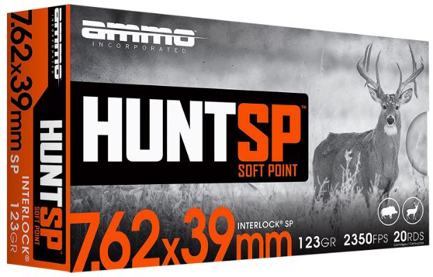 Picture of Ammo Inc 76239123SPA20 Hunt  7.62x39mm 123gr Soft Point 20 Per Box/10 Case