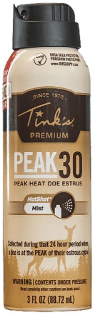 Picture of Tinks W5343 Peak30 Hot Shot Deer Doe In Estrus Scent 3 oz Mist