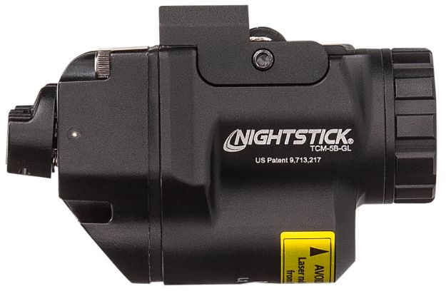 Picture of Nightstick TCM5BGL Subcompact Weapon Light with Green Laser  Black Anodized 650 Lumens White LED Glock/Sig Sauer/H&K/Ruger/Smith & Wesson M&P