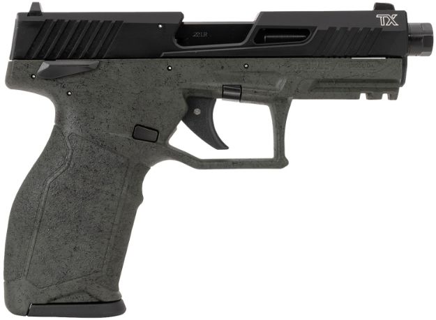 Picture of Taurus 12TX22141SP2 TX22 Gen 2 Full Size Frame 22 LR 16+1/22+1 4.60" Threaded Barrel, Serrated Slide, Adjustable Rear Sight, Polymer Frame w/Picatinny Rail