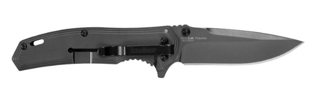 Picture of Kershaw 8310 Fringe  3" Folding Drop Point Plain Gray TiN 8Cr13MoV SS Blade Black/Gray Carbon Fiber/SS Handle Includes Pocket Clip