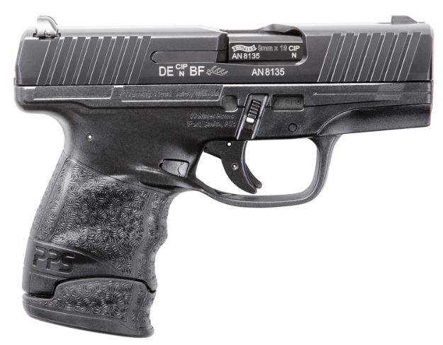 Picture of Walther Arms 2807696 PPS M2 LE Edition 9mm Luger 7+1 3.20" Barrel, Black Finish Frame, Serrated Matte Black Tenifer Steel Slide, Finger Grooved Polymer Grip, Night Sights