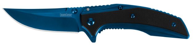 Picture of Kershaw 8320 Outright  3" Folding Trailing Point Plain Blue PVD 8Cr13MoV SS Blade Black/Blue G10/SS Handle Includes Pocket Clip