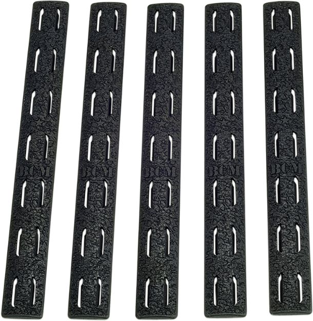 Picture of BCM KMRRPBLK5 Rail Panel Kit  AR Platform KeyMod 5.55" Black Polymer 5 Pack