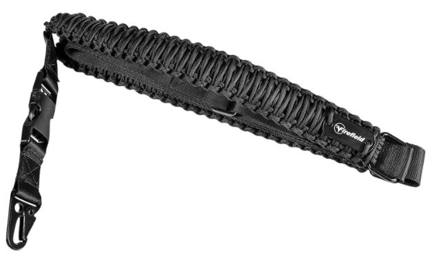 Picture of Firefield FF46000 Single Point Tactical Sling made of Black Nylon Paracord with 28"-31" OAL, 1.50" W & Adjustable Design for Rifles