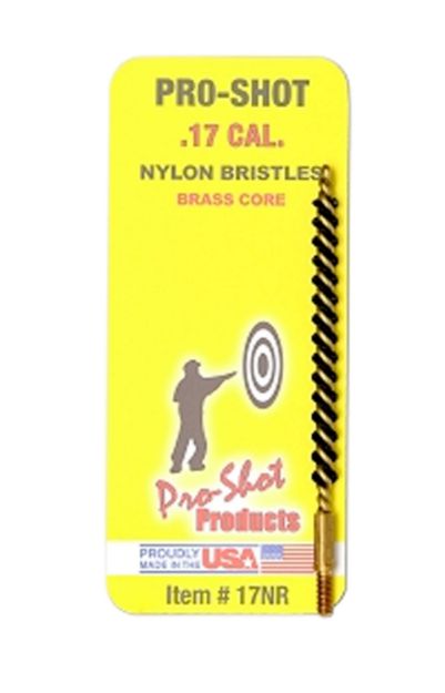 Picture of Pro-Shot 17NR Bore Brush  .17/ .177 Cal Rifle #5-40" Thread Nylon Bristles Brass Core