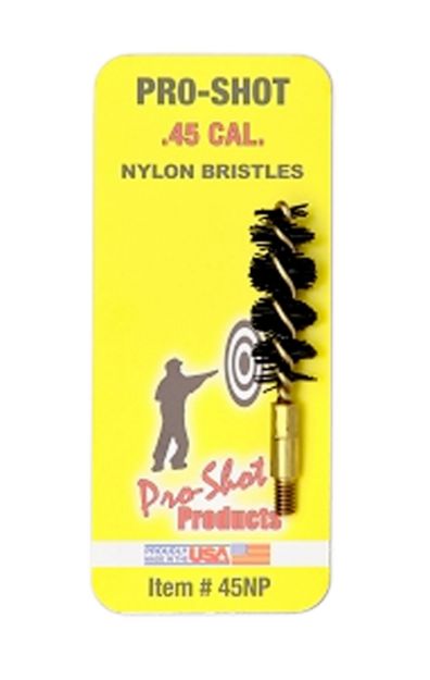 Picture of Pro-Shot 45NP Bore Brush  .45 Cal Pistol #8-32 Thread Nylon Bristles Brass Core