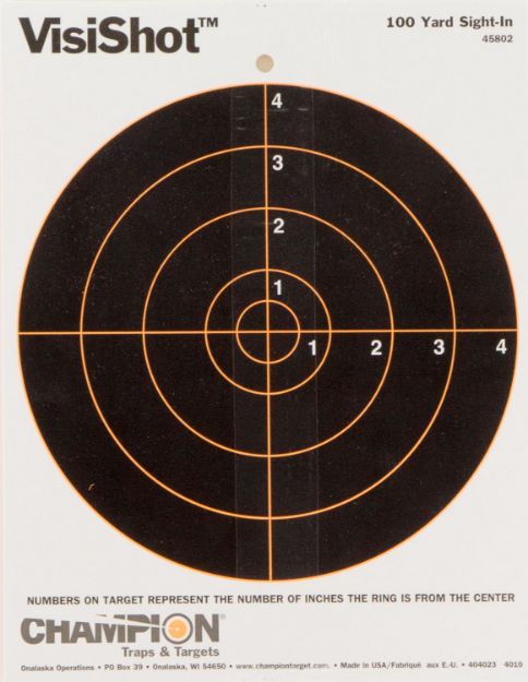 Picture of Champion Targets 45802 VisiShot  Hanging Paper Black/White 8" Bullseye 10 Pack