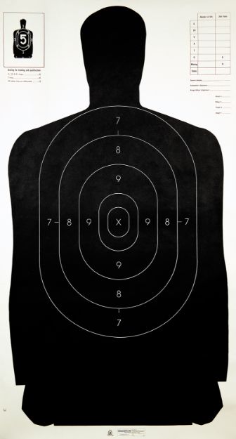 Picture of Champion Targets 40727 Law Enforcement Silhouette B-27 Hanging Paper Target Black/White 100 Per Pack