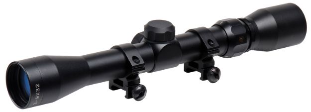 Picture of TruGlo TG-853932B Trushot  Black Anodized 3-9x32mm 1" Tube Duplex Reticle w/Rings 3/8" Dovetail