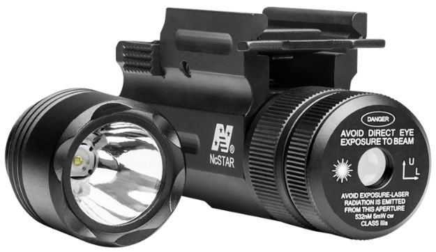 Picture of NcStar AQPTFLG Flashlight & Green Laser Combo  Black Anodized 150 Lumens White Light Cree LED