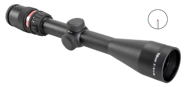 Picture of Trijicon 200010 AccuPoint  Black Hardcoat Anodized 3-9x 40mm 1" Tube Illuminated Red Triangle Post Reticle