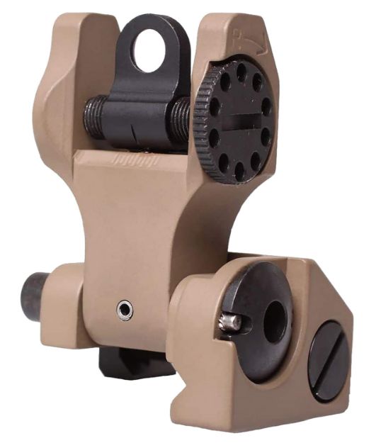 Picture of Troy Ind SSIGFBSROFT00 Rear Folding BattleSight Round  Flat Dark Earth Folding for AR-15