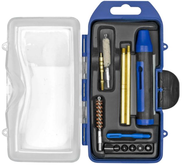 Picture of DAC GM22P GunMaster Cleaning Kit 22 Cal Pistol/14 Pieces Black/Blue