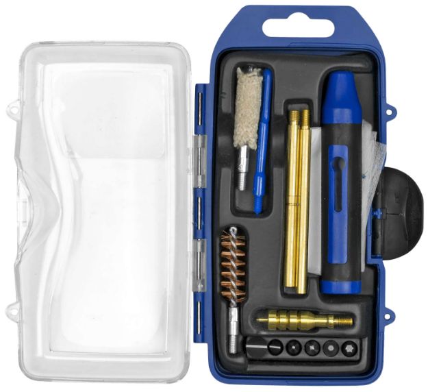 Picture of DAC GM40P GunMaster Cleaning Kit 40 Cal & 10mm Pistol/14 Pieces Black/Blue