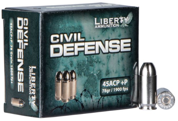 Picture of Liberty Ammunition LACD45013 Civil Defense  45ACP+P 78gr Lead Free Fragmenting Hollow Point 20 Per Box/50 Case