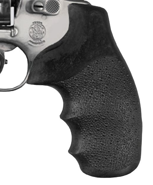 Picture of Hogue 60100 Monogrip  Cobblestone Black Nylon with Finger Grooves for S&W J Frame with Round Butt