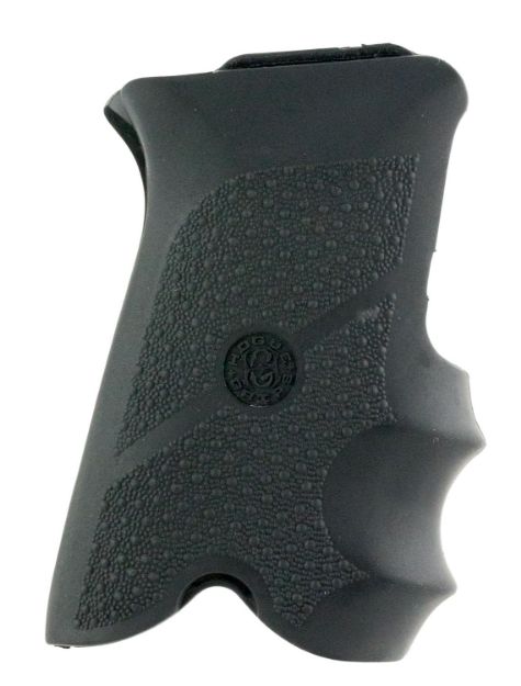 Picture of Hogue 85000 Rubber Grip  Black Rubber with Finger Grooves for Ruger P85, P91