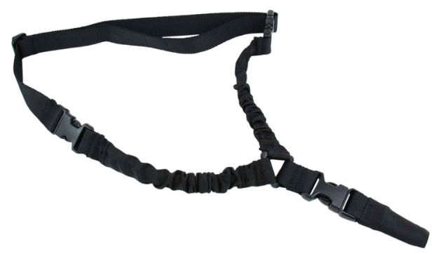 Picture of TacFire SL002B One Point Sling 30"-40" L Adjustable Double Bungee Black Nylon Webbing for Rifle